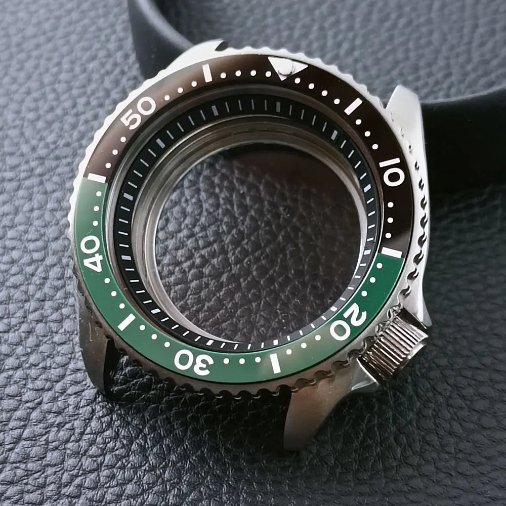 42mm Skx007ケースMod for NH35 316スチールケース NH35 NH36ムーブメント/ダイヤルケース プレーンサファイアガラス 22mmストラップ ウォッチボックス
