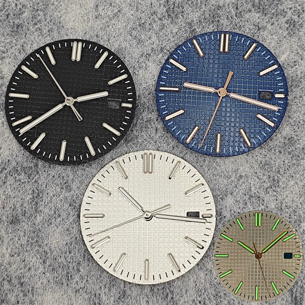 31.8mm Watch Dial + watch Hands complete set Green Luminous Dial Replacement Accessories for NH35 Movement Watch Repair Parts