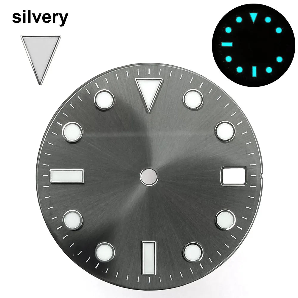 151 type of dials Submariner 28.5mm dial with calendar window suitable for NH35 movement luminous dial can support DIY dial customization name/logo