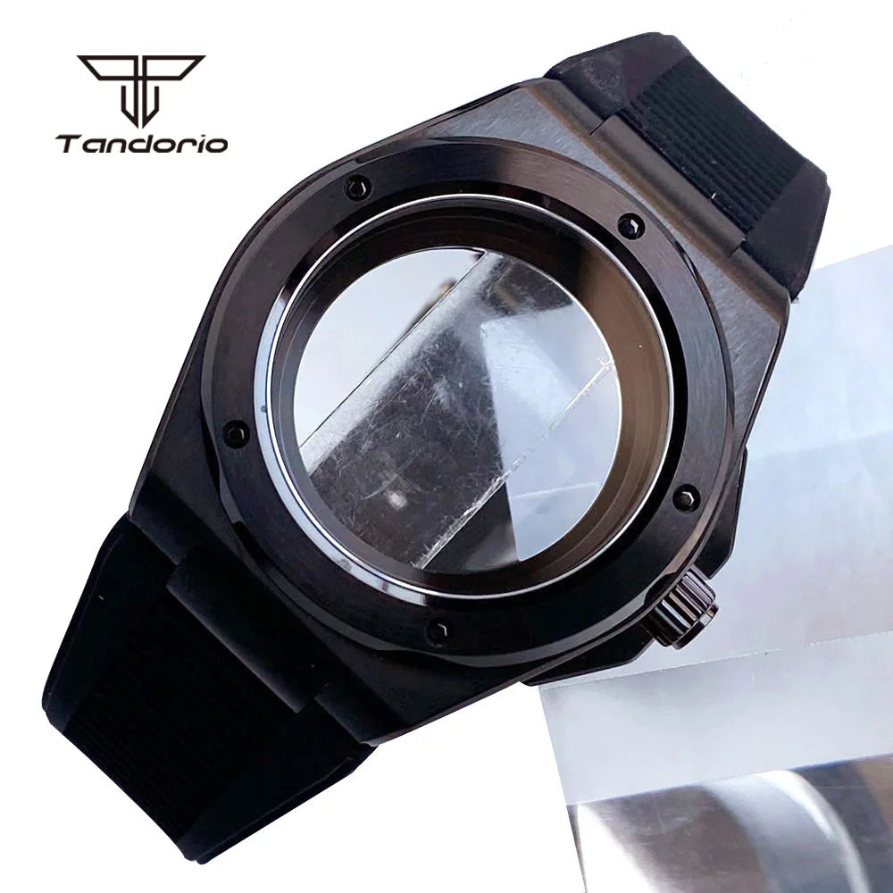 Black PVD 40mm Engineer Watch Case Watchband Sapphire Glass Fit for Engineer Style Watch Mod Accessories NH35 NH36/ETA2824 PT5000 Model