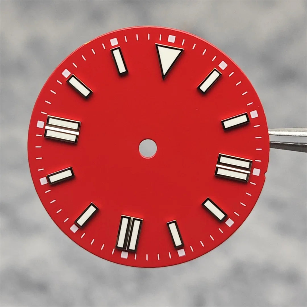 28.5mm Watch Dial Colorful Enameled Surface with Green Luminous Watch Faces for NH35/ ETA2836/ 8215 Mechanical Movement