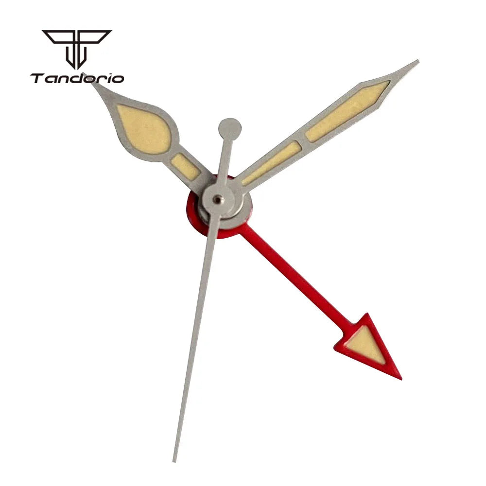 29mm Watch Dial Black White Two Tone Face Hands Accessories NH34 Mechanical GMT Watches Mod Parts Arabic Numerals Green Lume