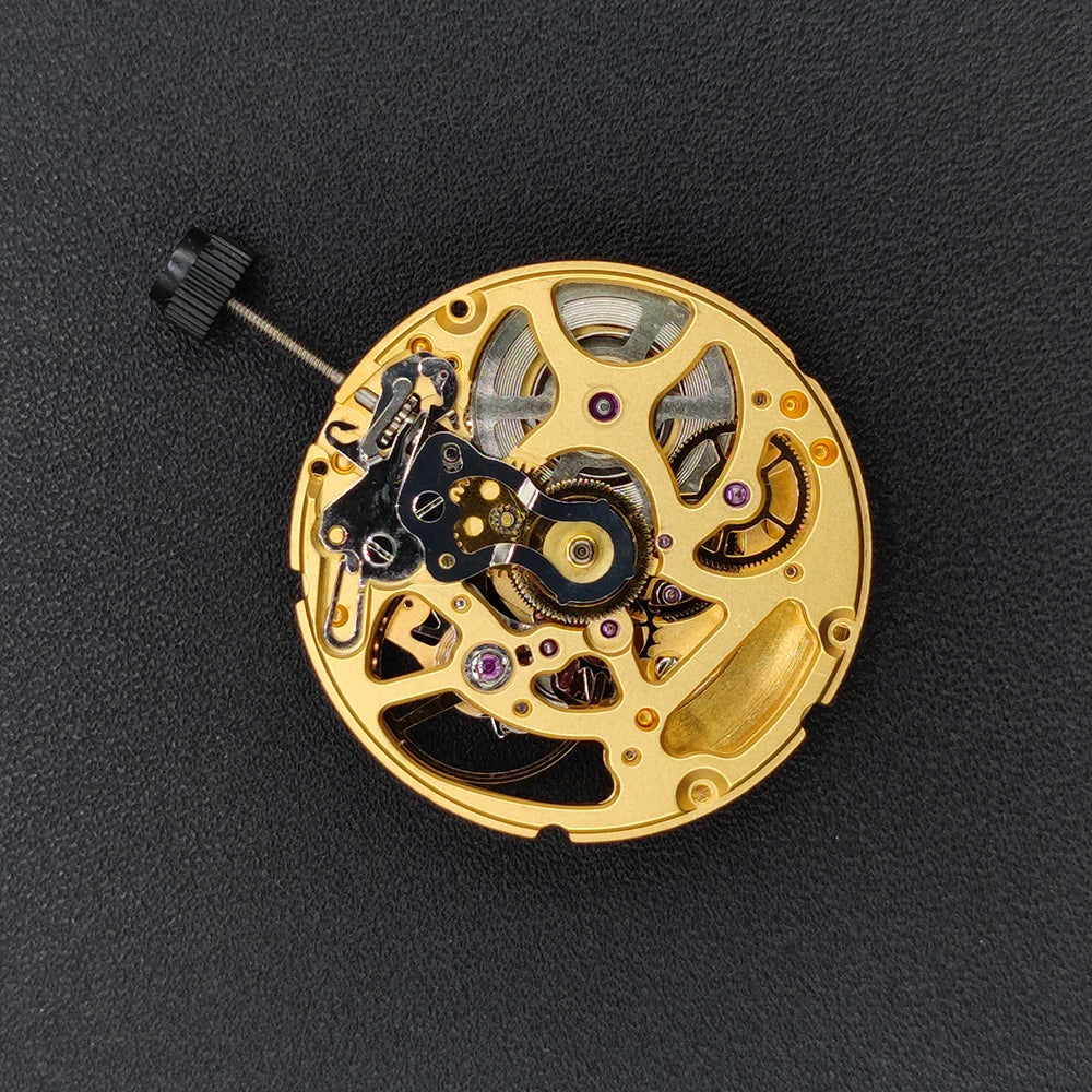 Genuine HK PT5404 Automatic Mechanical Movement Gold Skeleton Self-winding High Quality Golden Silver Version