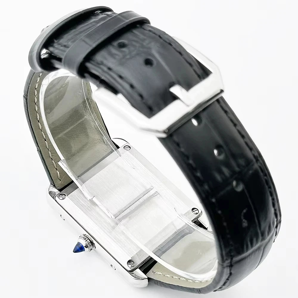 Women Tank Watch Case Roman Markers 27*35mm No Logo For Seiko VJ24 Quartz Movement Mod Parts