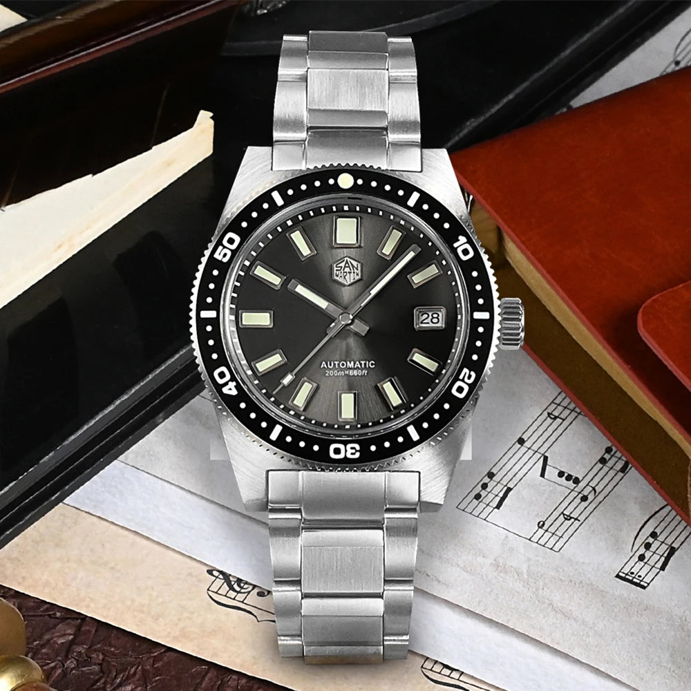 San Martin 62mas V4 Diver SN0007G 41mm NH35 Automatic AR Sapphire  Date Window 20bar c3 Luminous