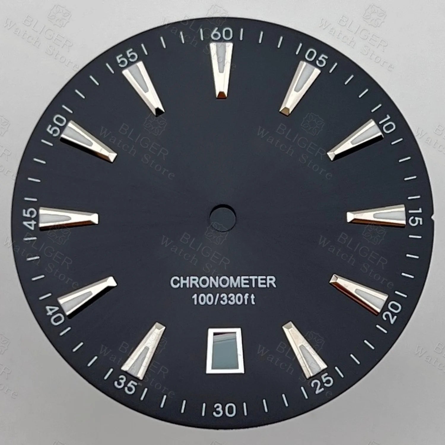 33mm AT Style Watch Dial Wristwatch Parts Sunburst Gradient Black Ocean Blue Red Dial Luminous Fits NH35 Movement 6 o'clock