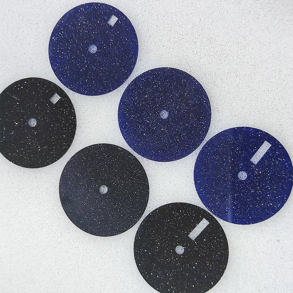 NH35 Starry dial 28.5mm made of sparkling starry blue-green malachite sandstone cut by CNC machine for NH35/36 movement