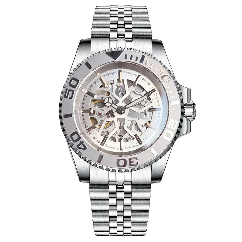 Tandorio NH70 Hollow Yacht Watch 20bar Skeleton Diver 40mm TD166