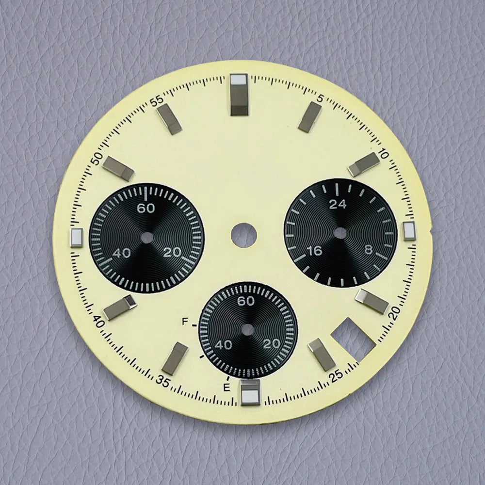 29.5mm VK63 Dial Chronograph Green Luminous High Quality Watch Modification Accessories