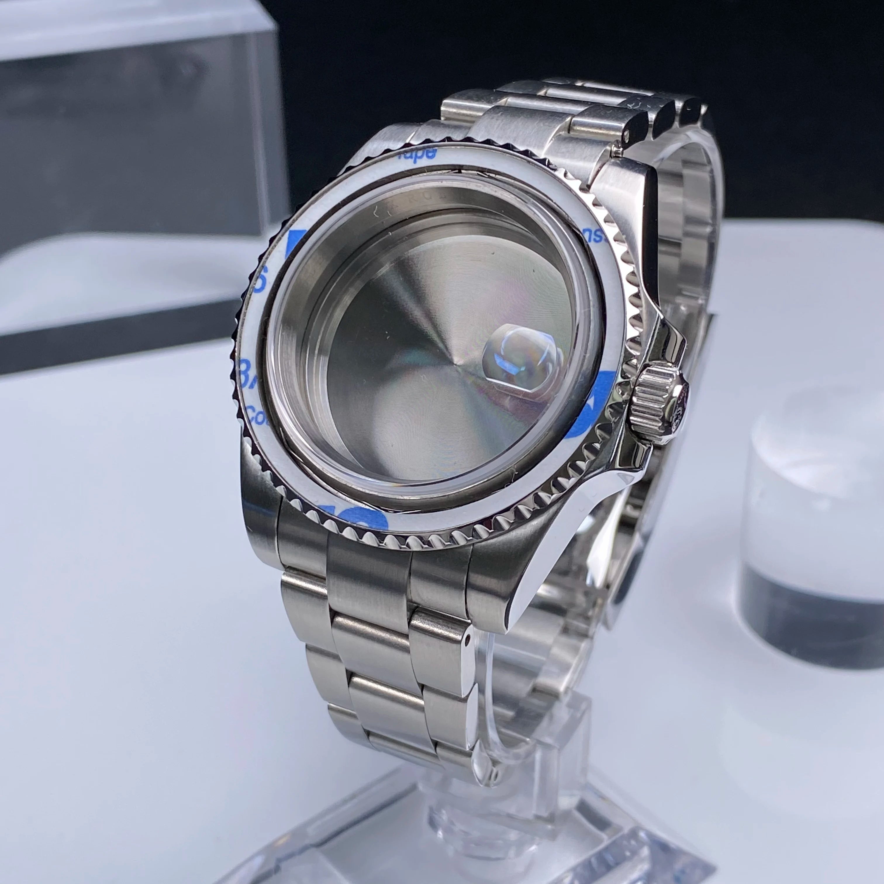 Sub Watch Case NH35 sliver 40mm GMT/SUB 120 clicks Stainless Steel Sapphire Glass fit nh34 nh35 nh36 movement 28.5mm Date Dial