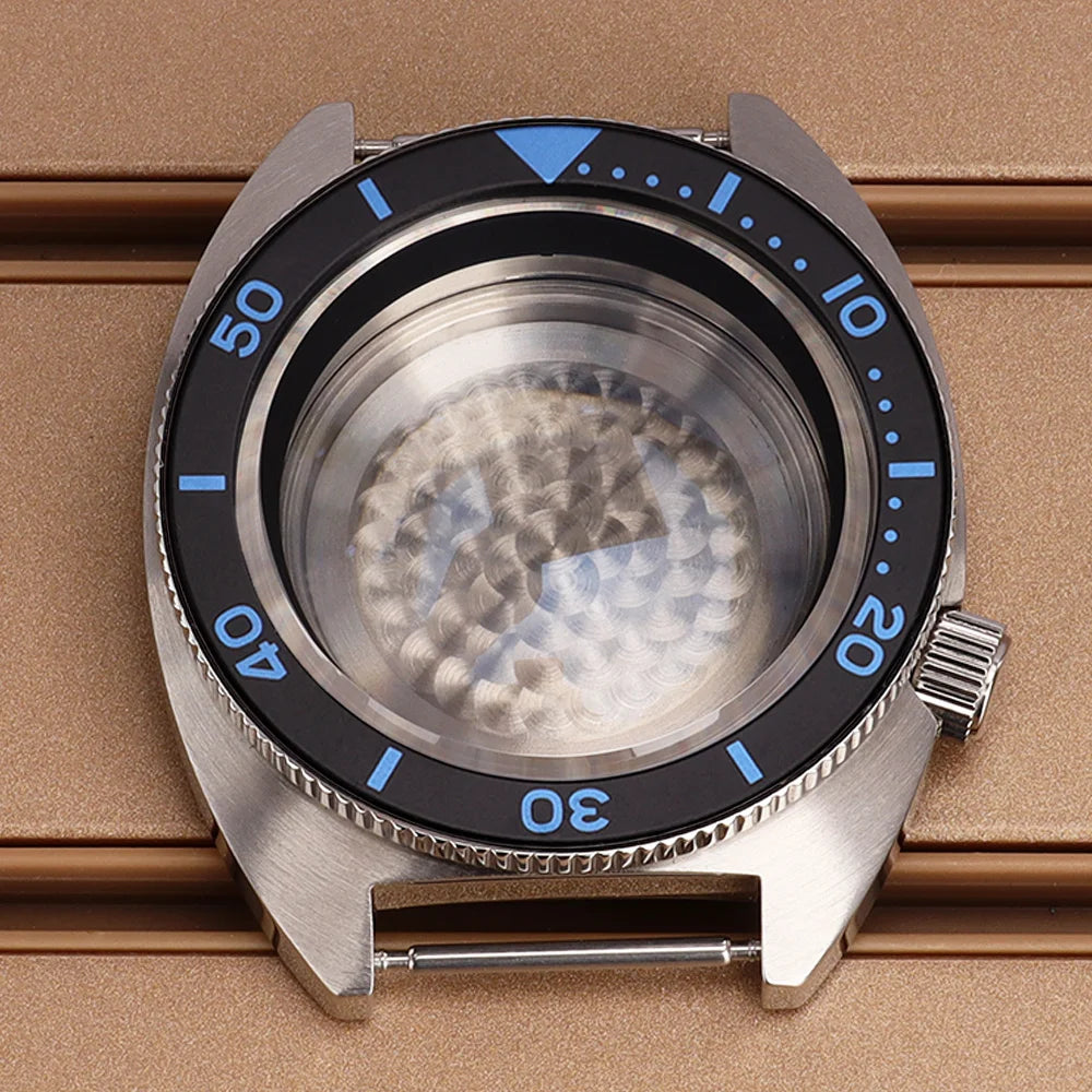 41mm Mod Turtle Watch Case Sapphire Glass Waterproof For Abalone/tuna mouth Captain Willard TMI NH35 NH36 NH38 4R Movement Stainless Steel Watch Accessories