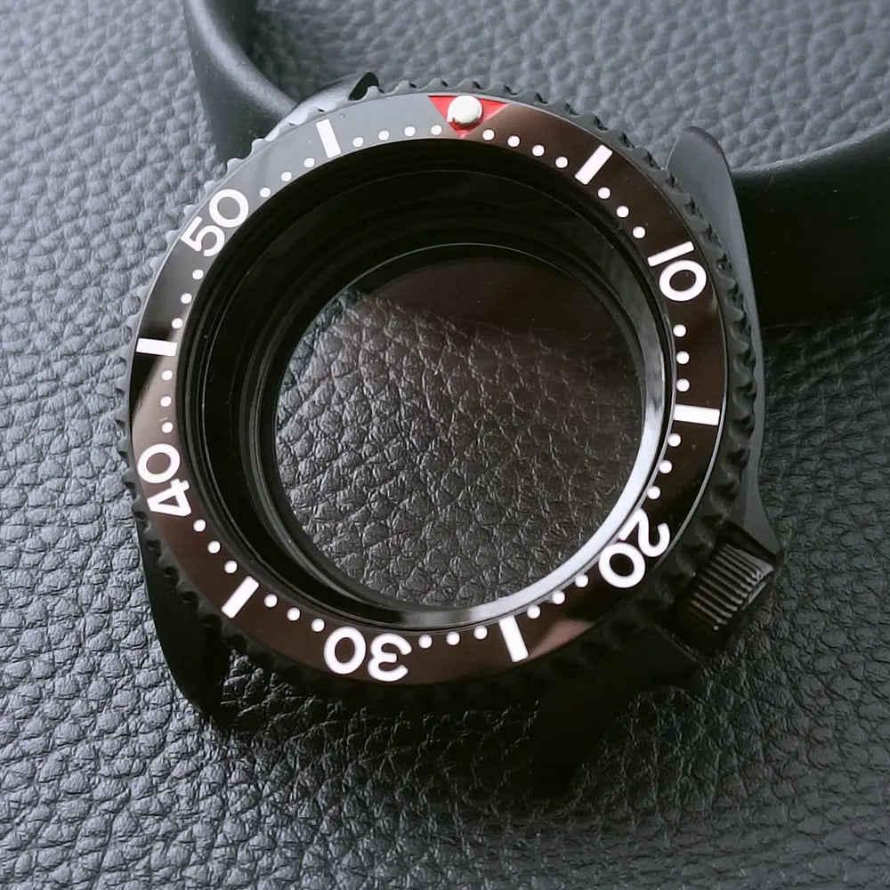 ブラック SKX007 ケース PVD 42mm サファイア NH35 Mod ケース Nh36