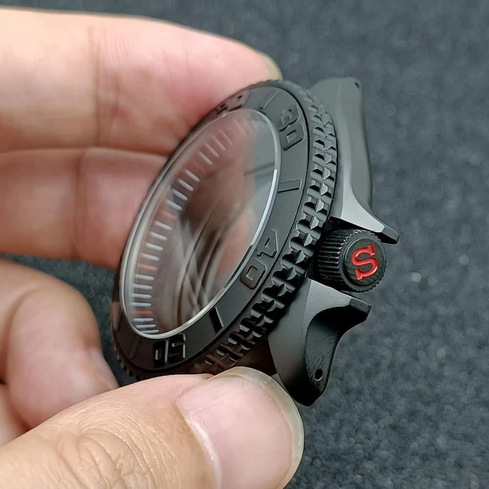 NH35 Case 42mm High-quality Yacht Master Steel Black Case NH35 NH36 Movement Case Watch Accessories Sapphire Glass 22mm Band