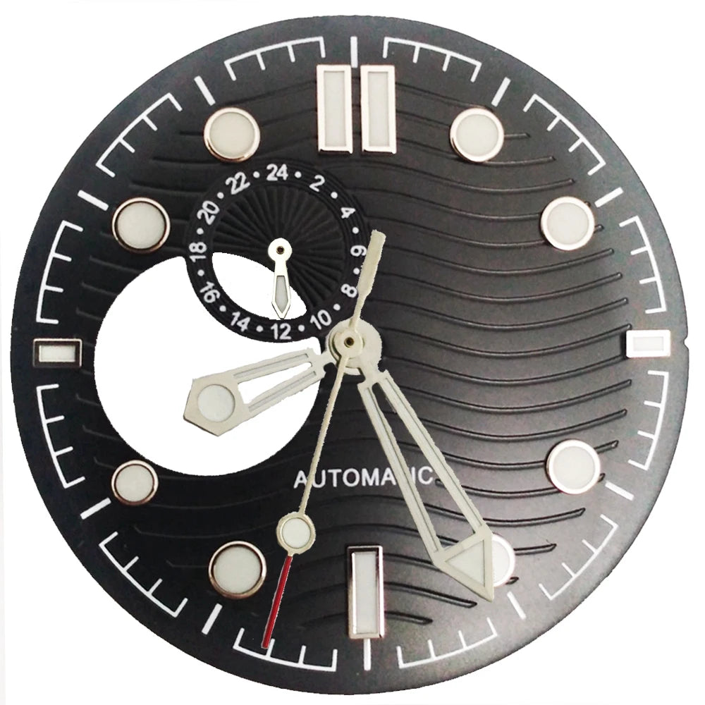 NH39 Watch Dials 31mm Subsecond dial Hands Green Luminous Watch Accessories Parts