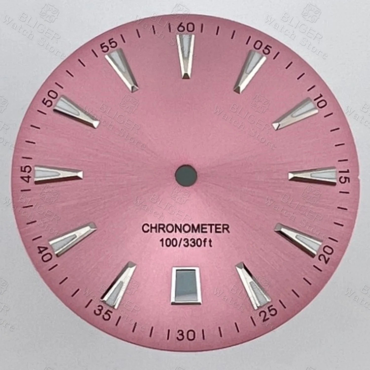 33mm AT Style Watch Dial Wristwatch Parts Sunburst Gradient Black Ocean Blue Red Dial Luminous Fits NH35 Movement 6 o'clock