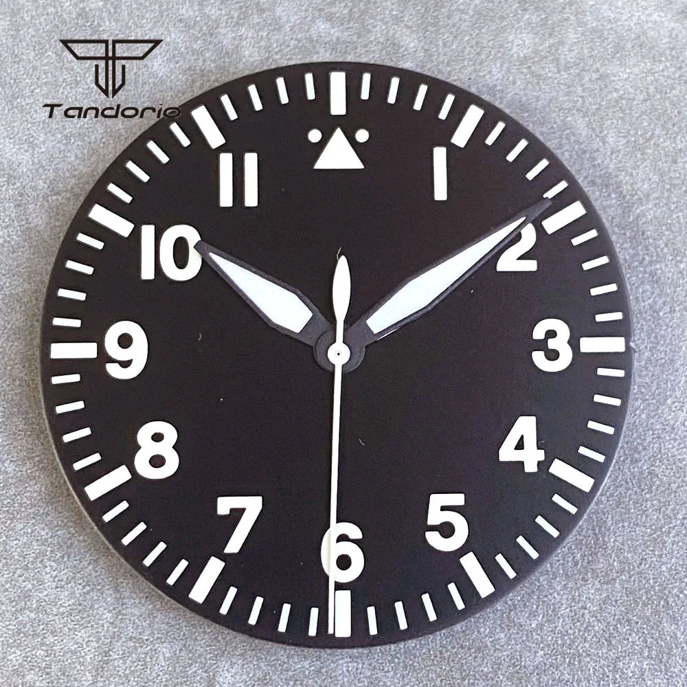 33.5mm Pilot Watch Dial+Hands Black/White/Blue/Green Color Luminous Fit NH35 NH36 NH38 ETA2824 PT5000 ST2130 Miyota82 Movt