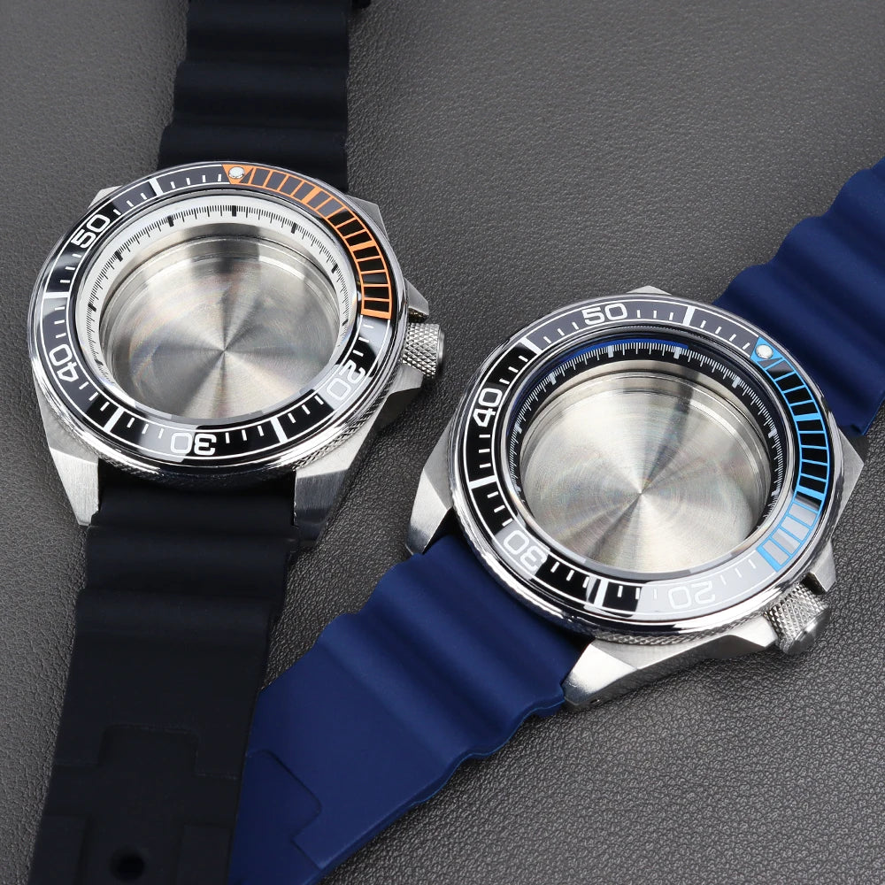 43.8mm Samurai King Watch Case Sapphire Ceramic Insert For Seiko NH35 NH36 NH34 Movement Mod 10ATM