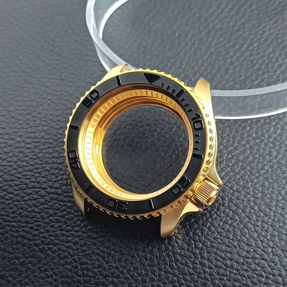 Gold Skx007 Case Mod For NH35 42mm 316 Rose Gold Steel Case Fit NH35 NH36 Movement/Dial Case Plane Sapphire Glass 22mm Strap Watch Box