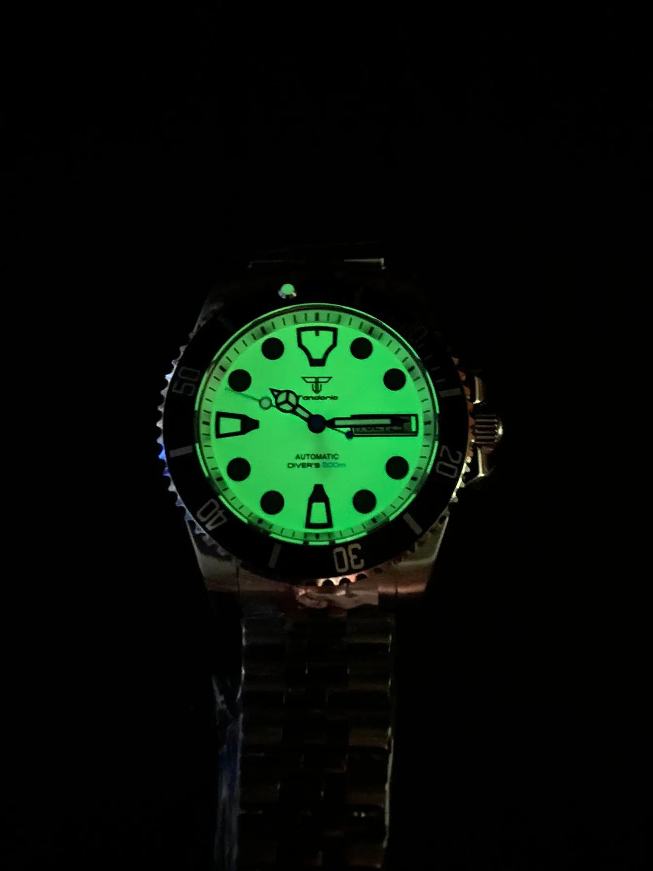 Full Lume Yacht Master Tandorio Tandorio TD265A 40mm NH36 Dive Watch Day Date glass back 20bar