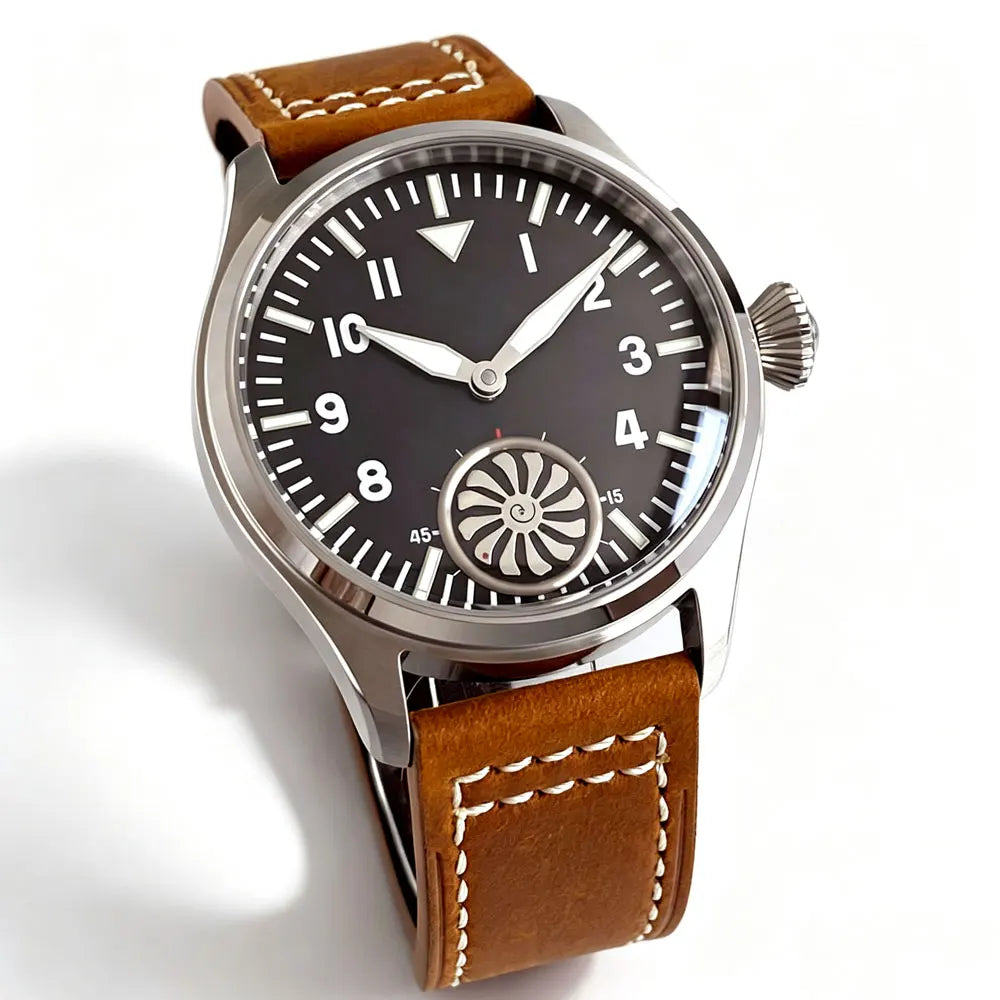 42MM Vintage Men's Manual winding Watch Asia 6498 ST3621 Movement Sapphire 5ATM Fashion Sub Second
