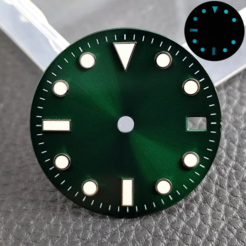 28.5mm blue lume NH35 NH34 Dial Single Calendar Submariner style with Hands Watches accessory