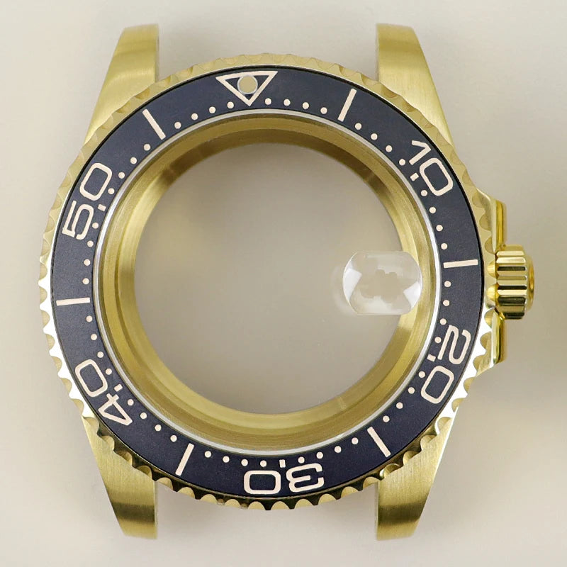 40MM PVD Gold Submariner Watch Case GMT Yacht Master Polish Strap Sapphire Glass For NH35 NH36 NH34 NH38 Miyota 8215 Eta 2824 GMT SUB Yacht 20ATM waterproof