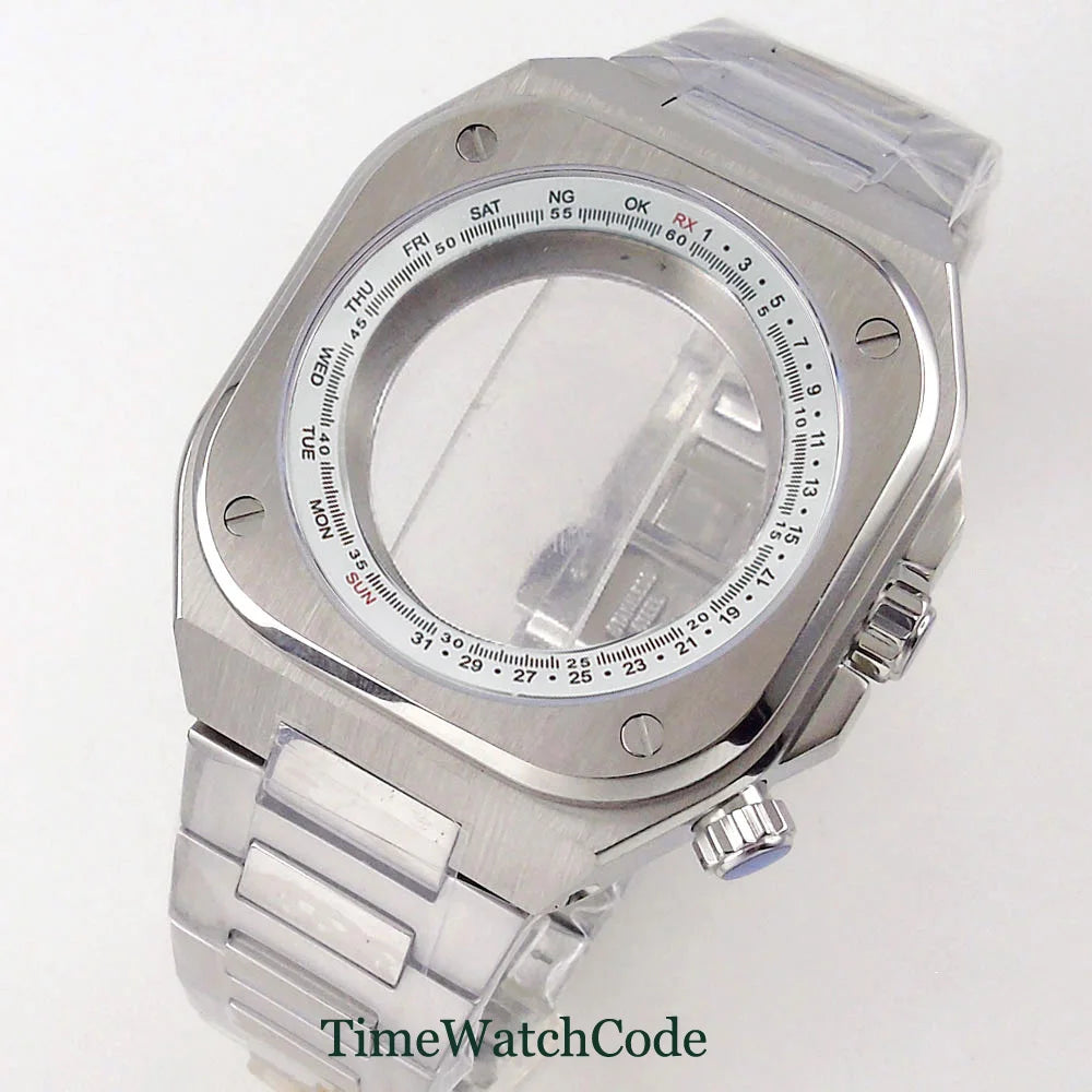 42mm Br-05 Watch Case Rotating Chapter Ring for NH35A NH36A NH34 ETA2824 PT5000 etc Square Case Sapphire Glass Back 10ATM