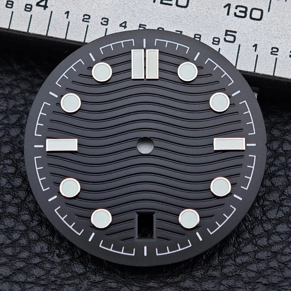 31.7mm seamaster Watch Dial For 300 Series NH35 NH36 Movement 6 O‘clock Date C3 Green Luminous Mechanical Watch Parts