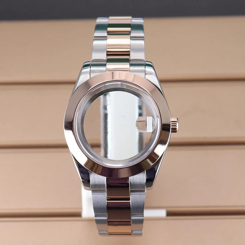 Explorer Watch Case 36mm/39mm Silver Rose Gold yellow Gold Two tone Sapphire 316L stainless Steel For Nh35 Nh36 NH34 NH38 Nh70 Miyota 8215 8285Movement