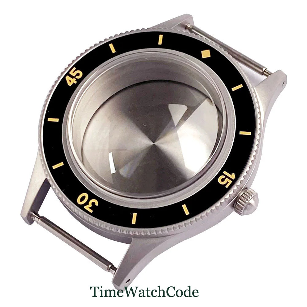 50 FATHOMS Fit NH34 NH35 NH36 NH38 NH70 NH72 ETA2824 PT5000 SW200 Watch Case Double Bow Sapphire Crystal 20BAR Sandblasted 40mm