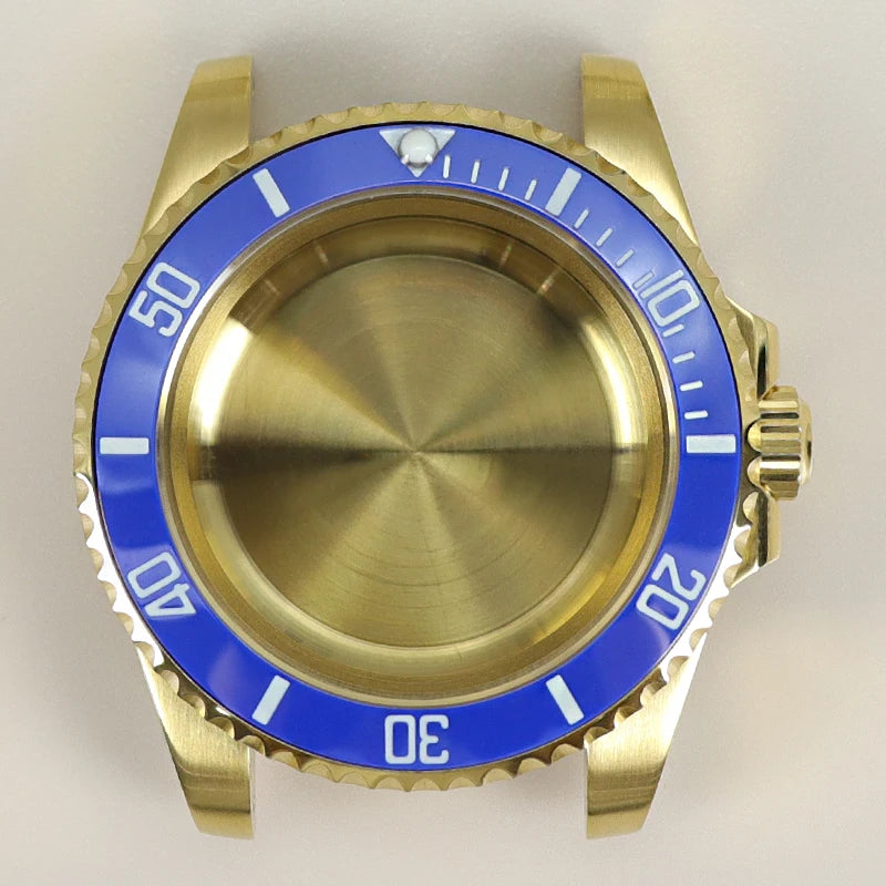 40MM PVD Gold Submariner Watch Case GMT Yacht Master Polish Strap Sapphire Glass For NH35 NH36 NH34 NH38 Miyota 8215 Eta 2824 GMT SUB Yacht 20ATM waterproof