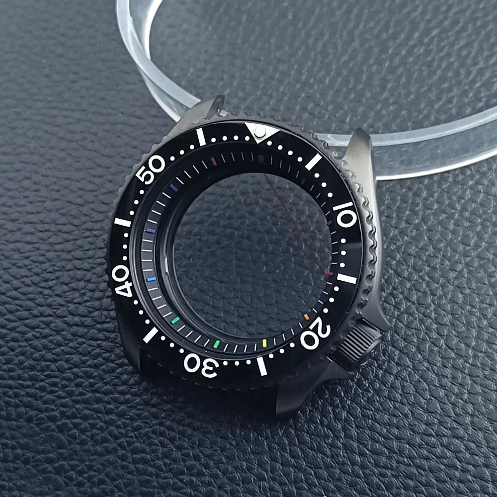 ブラック SKX007 ケース PVD 42mm サファイア NH35 Mod ケース Nh36