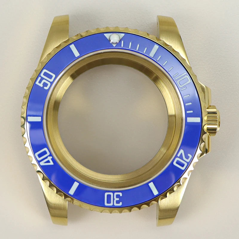 40MM PVD Gold Submariner Watch Case GMT Yacht Master Polish Strap Sapphire Glass For NH35 NH36 NH34 NH38 Miyota 8215 Eta 2824 GMT SUB Yacht 20ATM waterproof
