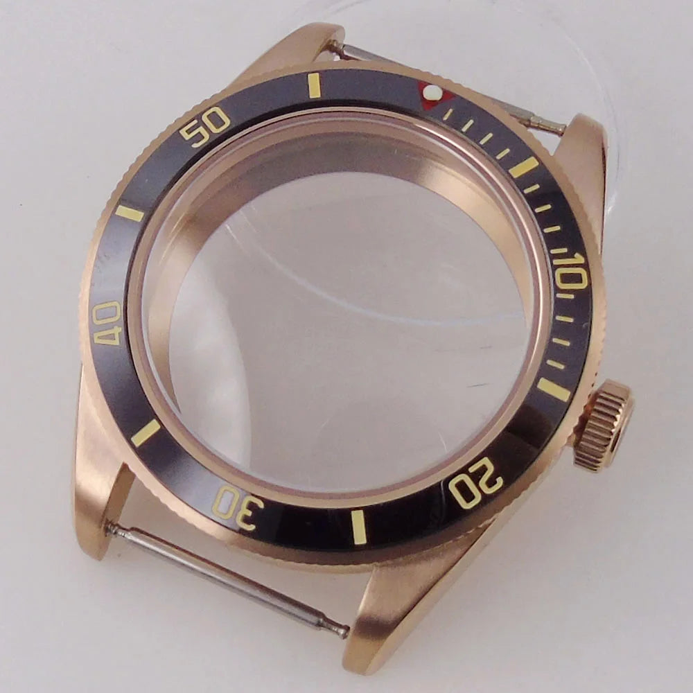 39mm PVd Black Rose Gold Dive Watch Case BB58 Mod 20BAR Waterproof Dome Sapphire Glass 39mm Black Bay Watch Case for NH34 NH35 NH36 NH70 ETA2824 PT5000 Watch Parts (Copy)