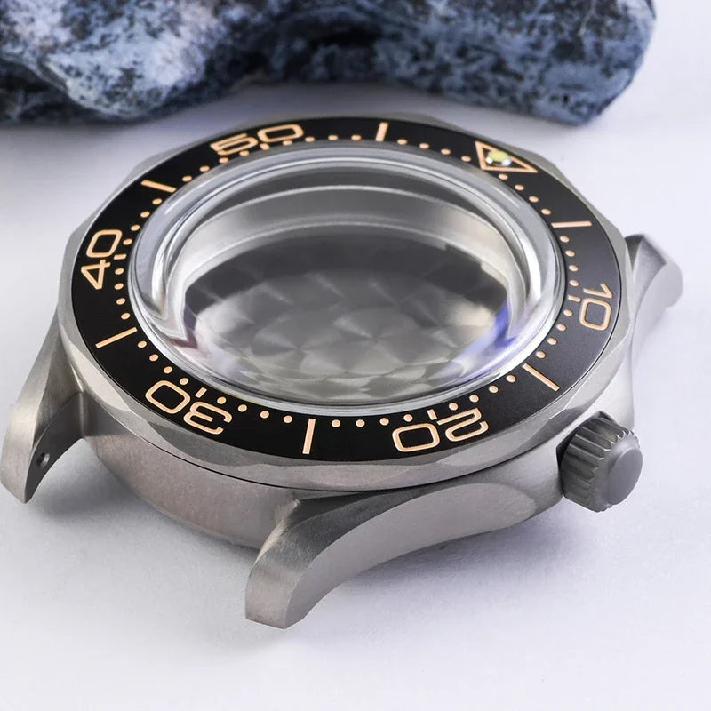 Titanium Seamaster Watch Case Sapphire Glass 20ATM For NH35NH36 Automatic DIVER Case