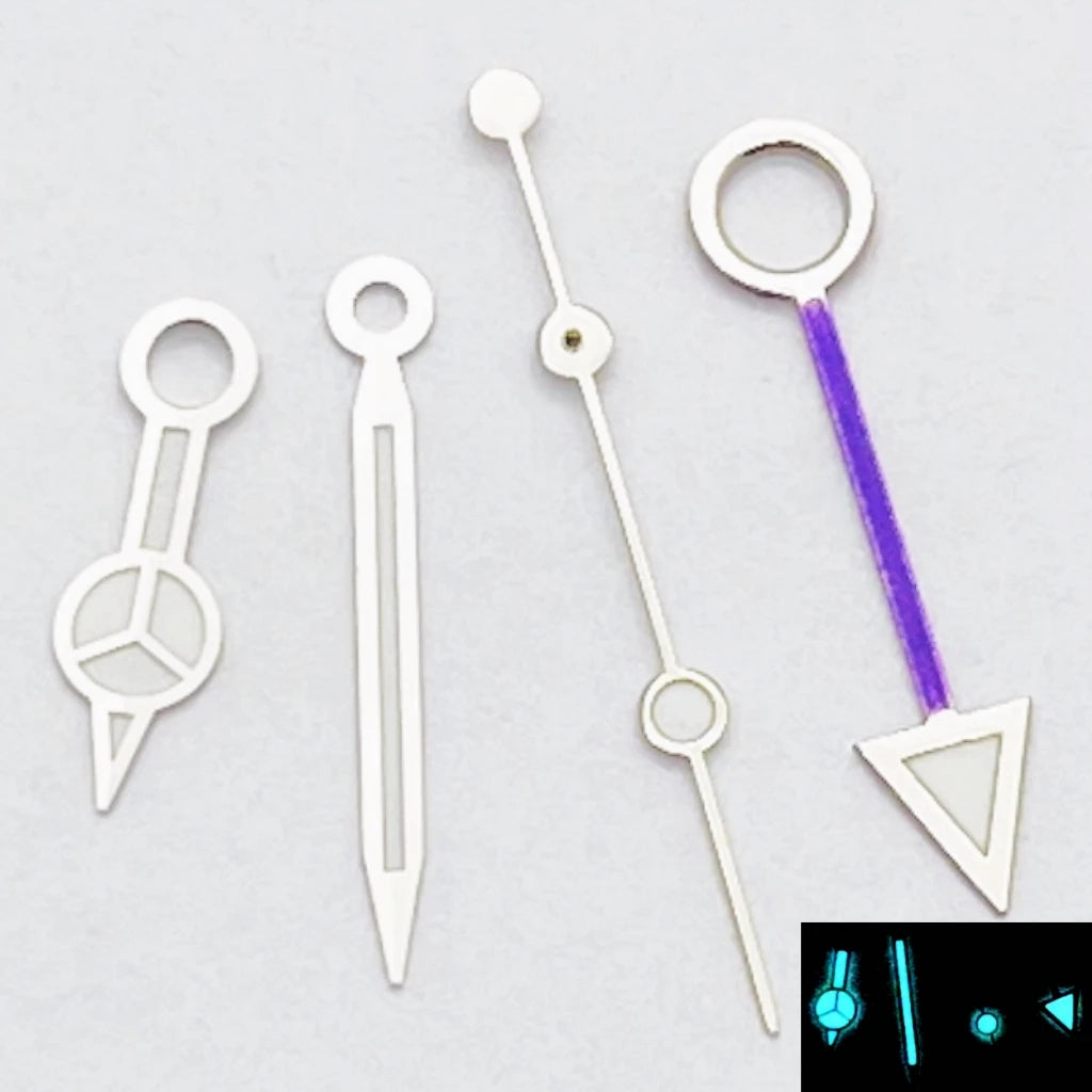 RICHUS NH34 GMT Watch Hands Silver/Black/Gold/RoseGold Blue Luminous Fit NH34 Movement Watch Accessories