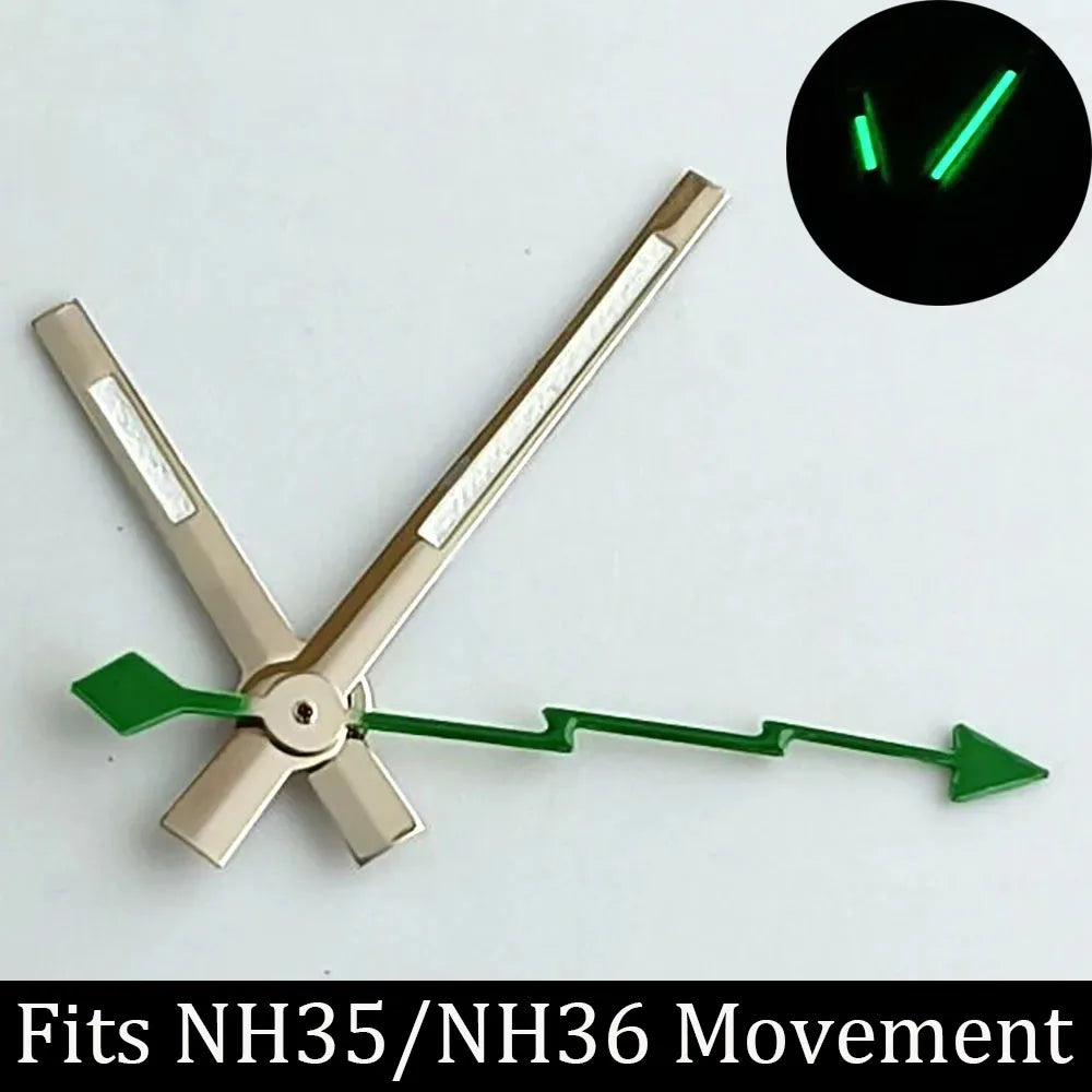 high-quality Watch accessories watch pointer NH series 35 NH36 hands green luminous suitable for N H35/ NH36 movement