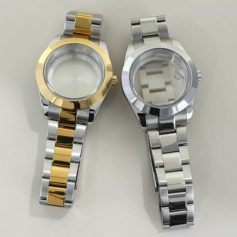 36mm 39mm Bevel Edge Watch Case Bracelet Sapphire Crystal For Seiko NH35 NH36 NH38 NH34 Miyota8215 Movement 28.5 Dial
