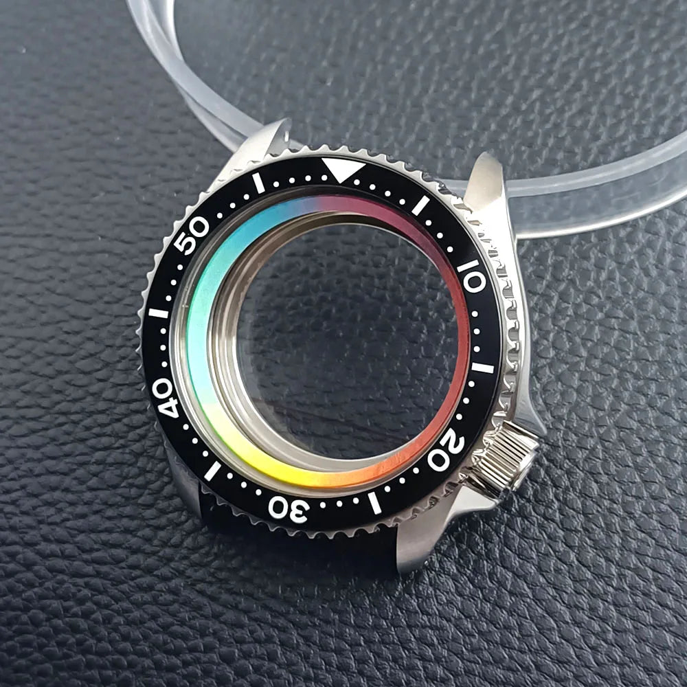 42mm Skx007ケースMod for NH35 316スチールケース NH35 NH36ムーブメント/ダイヤルケース プレーンサファイアガラス 22mmストラップ ウォッチボックス