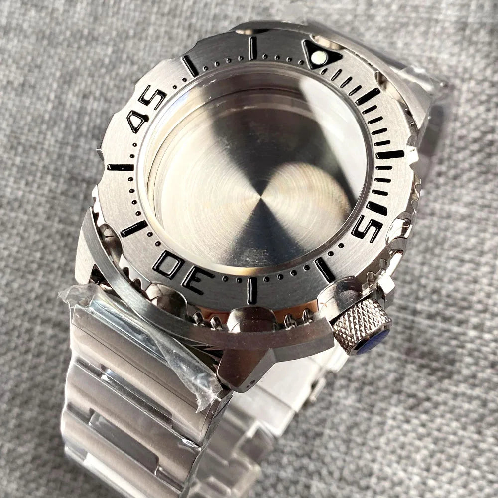 42mm Monster Watch Case Stainless Steel Bracelet Sapphire Crystal 20ATM NH35 NH36 pt5000 eta2824 sW200 Automatic 3.8 Crown 120click