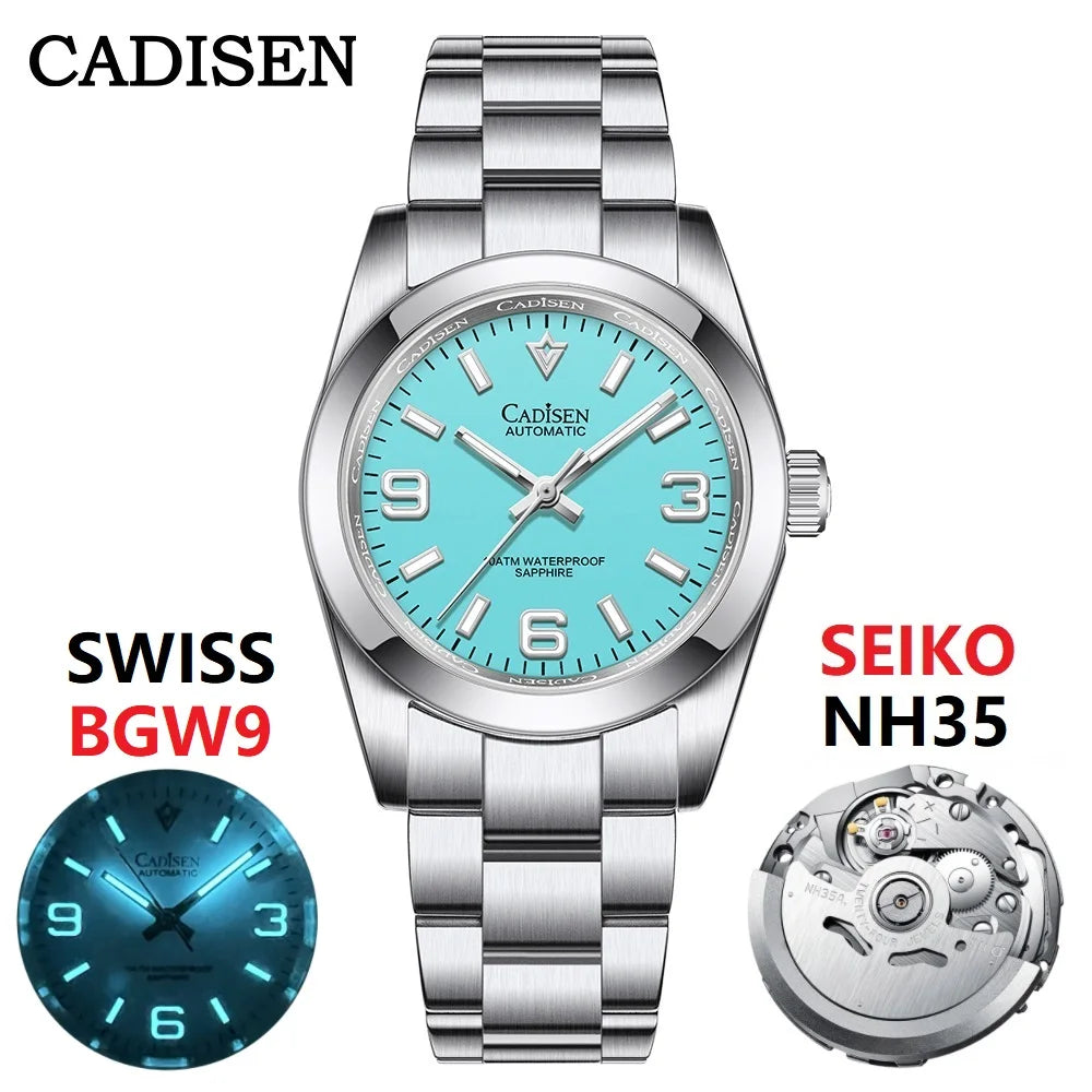 Cadisen C8213 Oyster Watch 36MM NH35 AR Sapphire BGW9 Lume 100M