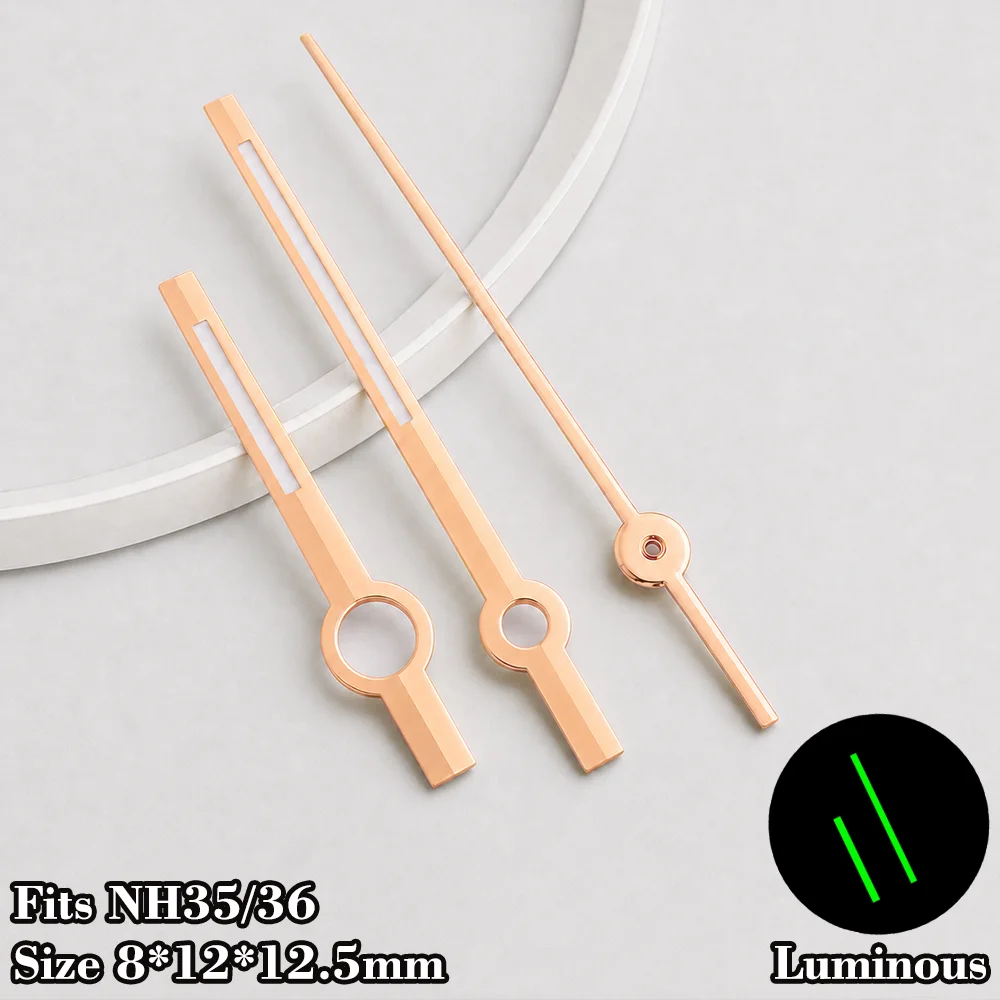 NH36 Dial 28.5mm Green Luminous For Nh36 Movement with hands set 8x12x12.5mm