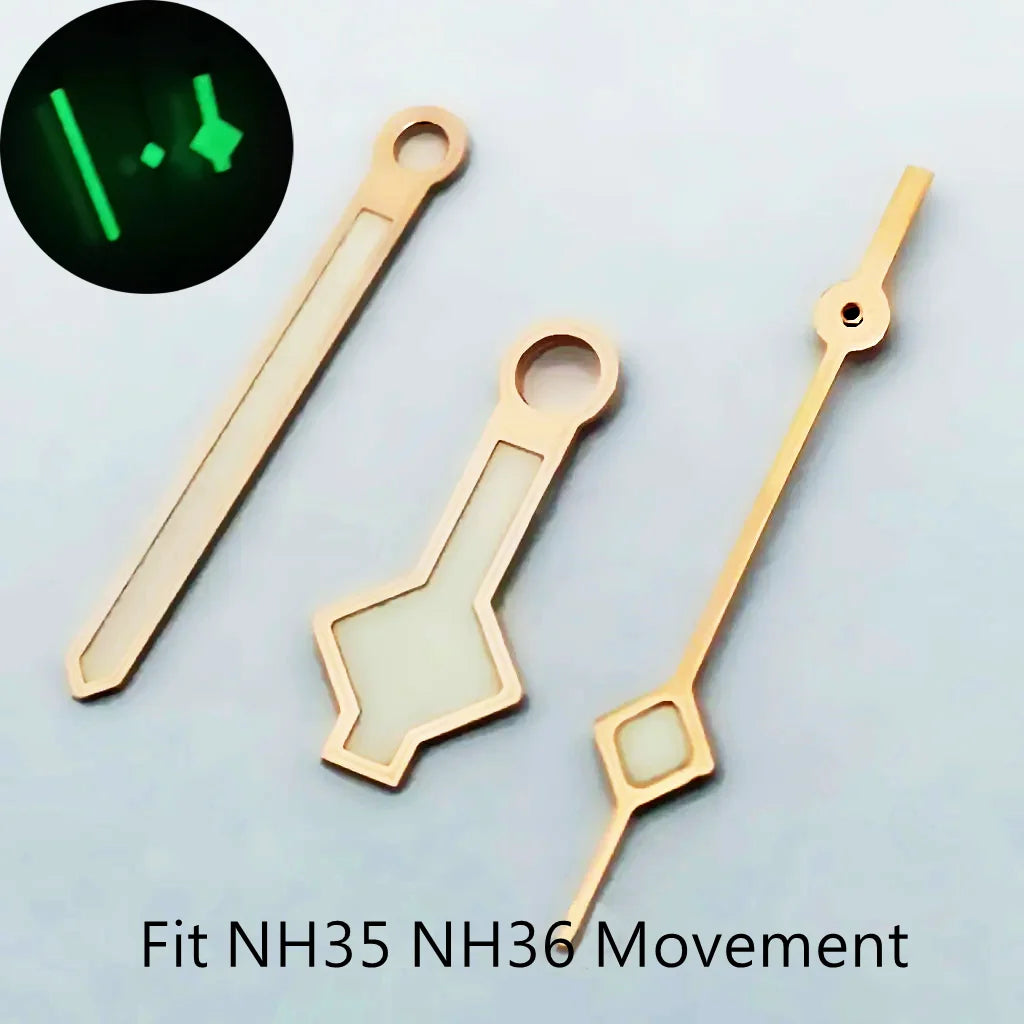 NH35Luminous Hands Snowflake Gold/Silver/Black/Rose Gold Watch Hand Watch Fit NH35 NH36A Miyota 82 Series ETA 2824 2836 Movement
