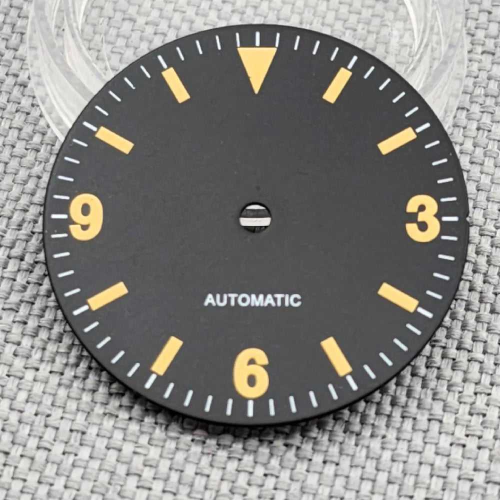 29mm Retro Explorer Dial 369 Luminous Dial 369 yellow marker Suitable For Eta2824 2836 Miyota82 Series Mingzhu Dg2813 Nh35 Nh36 Automatic Movement