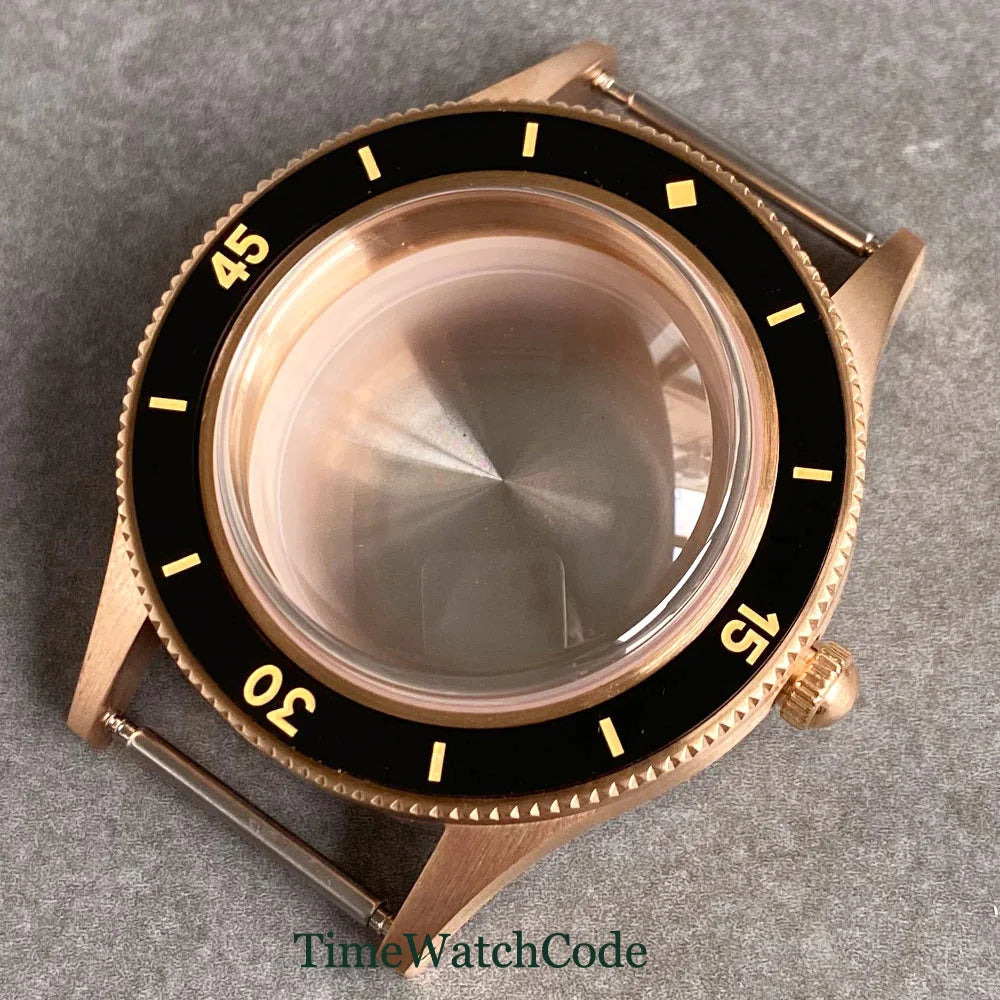 50 FATHOMS Real Bronze Watch Case Fit NH34 NH35 NH36 NH38 NH70 NH72 ETA2824 PT5000 SW200 Bow Sapphire Glass 20BAR Sandblast 40mm