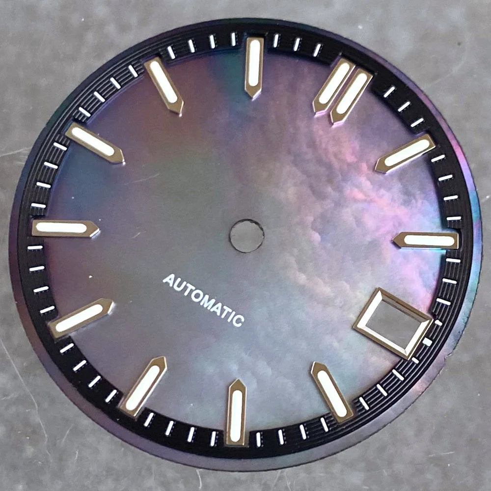 29mm MOP Dial Mother of Pearl watch Dial blue/black/red/white Hight Quality Fit TMI NH35 NH36A movement Green Luminous