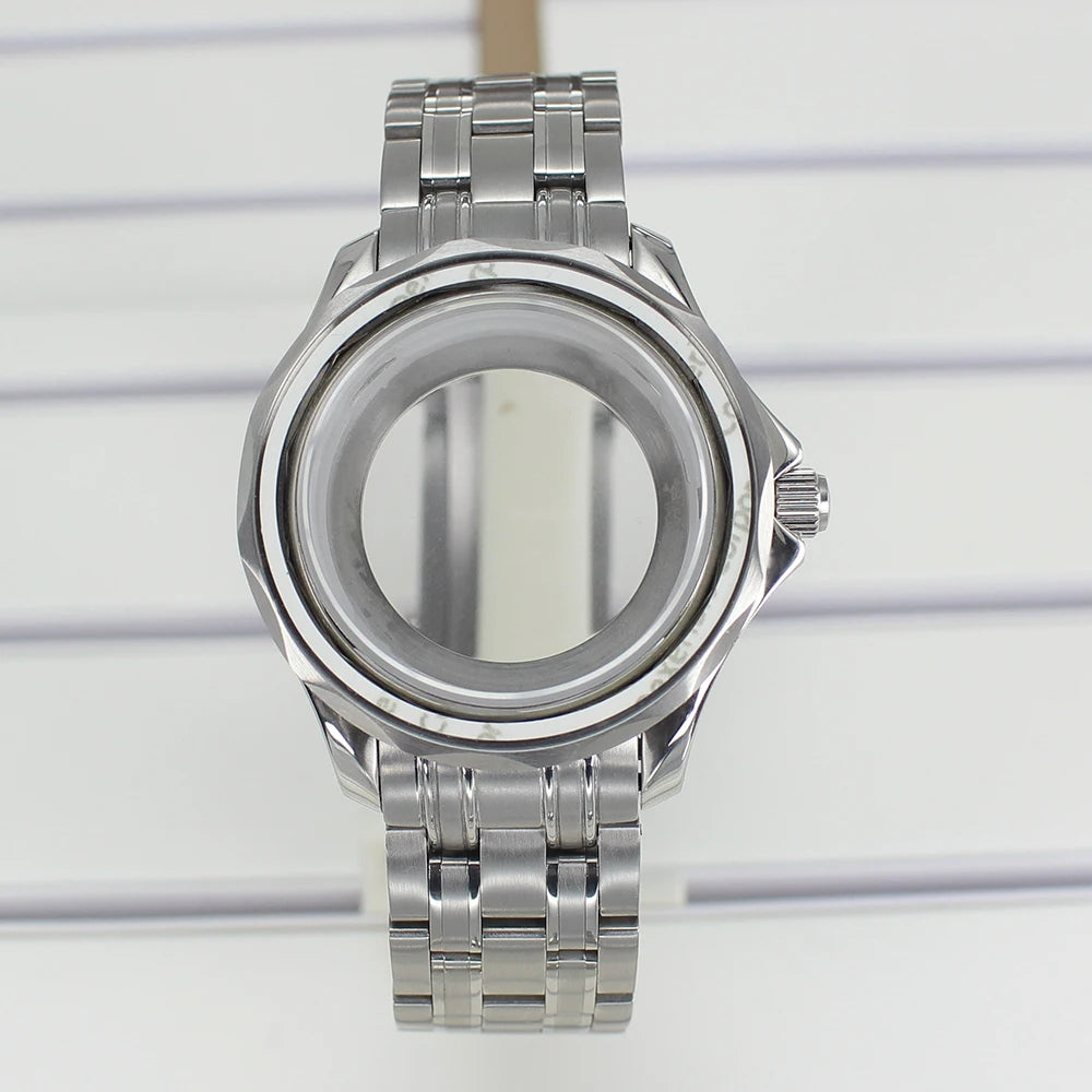 41mm Seamaster Watch Case 316 Stainless Steel 100M Waterproof for NH35 NH36 NH38 Movements 31mm Dial Watch Accessories