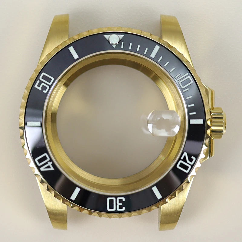 40MM PVD Gold Submariner Watch Case GMT Yacht Master Polish Strap Sapphire Glass For NH35 NH36 NH34 NH38 Miyota 8215 Eta 2824 GMT SUB Yacht 20ATM waterproof