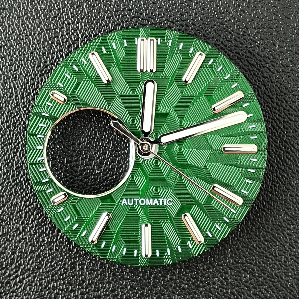 NH38 Watch Dial man watch Custom logo dial green luminous suitable for NH38 movement watch accessories