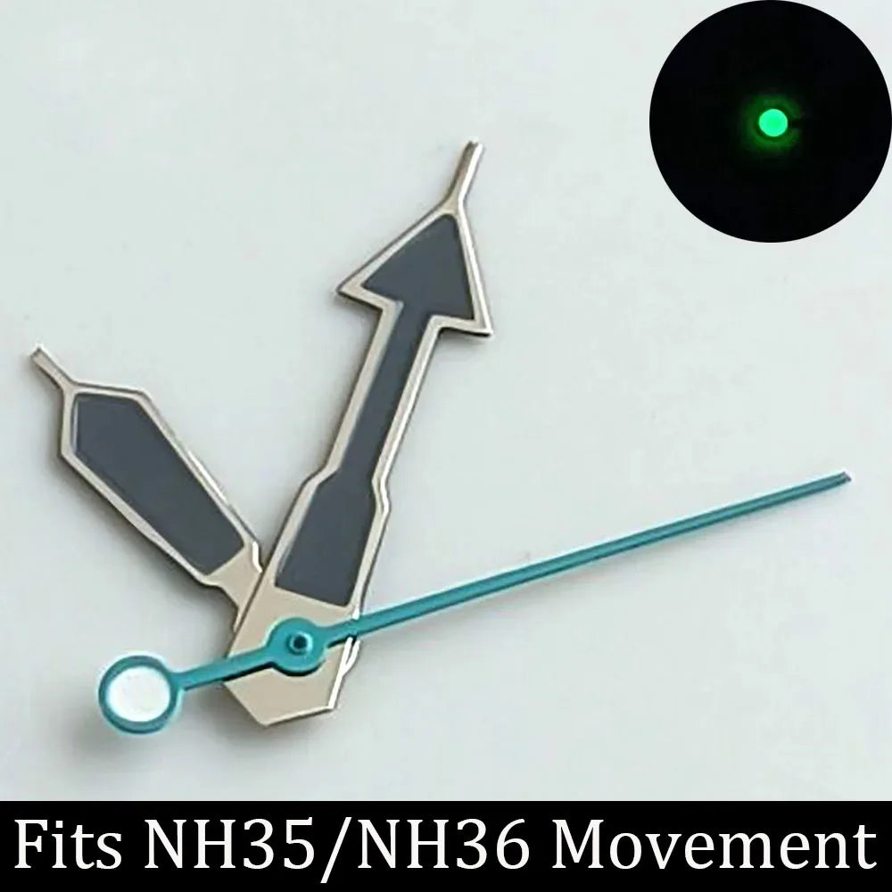 high-quality Watch accessories watch pointer NH series 35 NH36 hands green luminous suitable for N H35/ NH36 movement